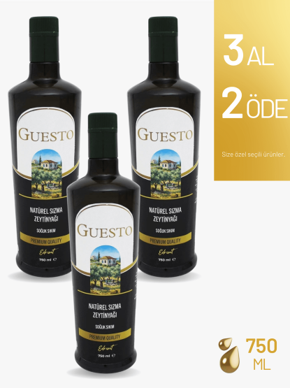 GUESTO Premium Natürel Sızma Soğuk Sıkım Zeytinyağı 750 ml