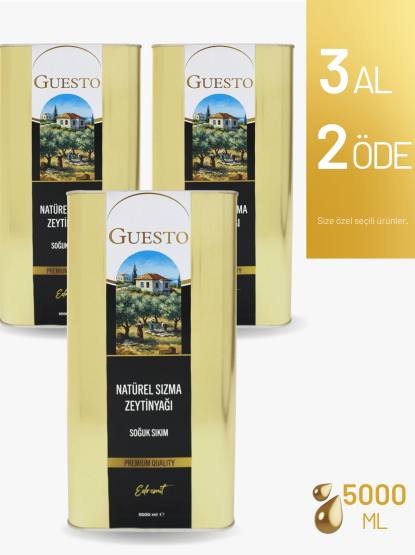 GUESTO Premium Natural Sızma Soğuk Sıkım Zeytinyağı 5 L