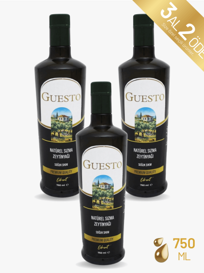 GUESTO Premium Natürel Sızma Soğuk Sıkım Zeytinyağı 750X3 ml